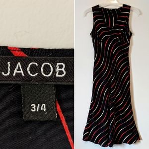 JACOB Black Fitted V-Neck Sleeveless Dress